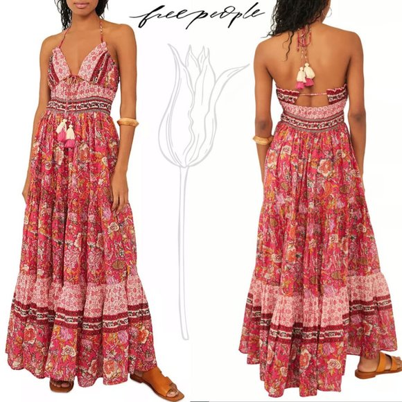 Free People Meadow Combo Real Love Print Maxi Dress